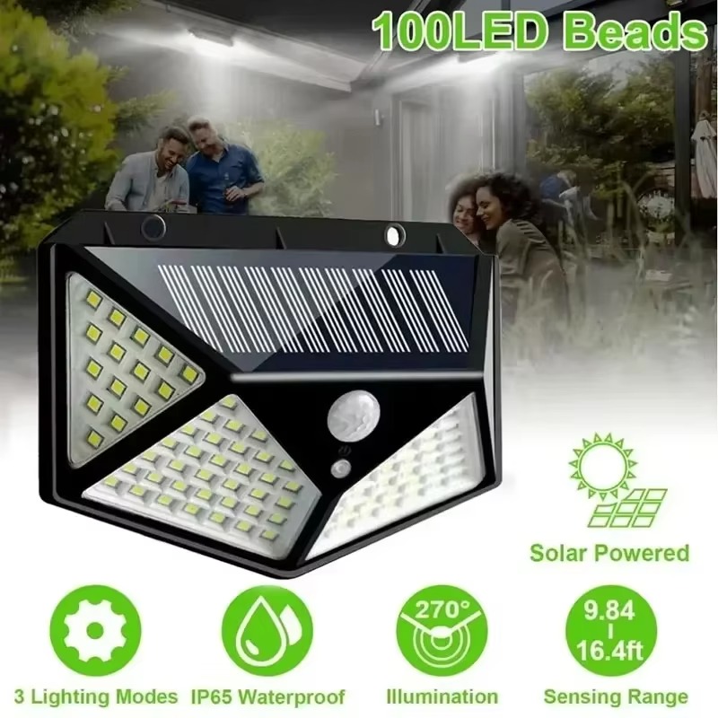 Solar Lights Outdoor Motion Sensor, Waterproof 3 Modes Security Wall Light for Garden Yard Patio Fence Garage