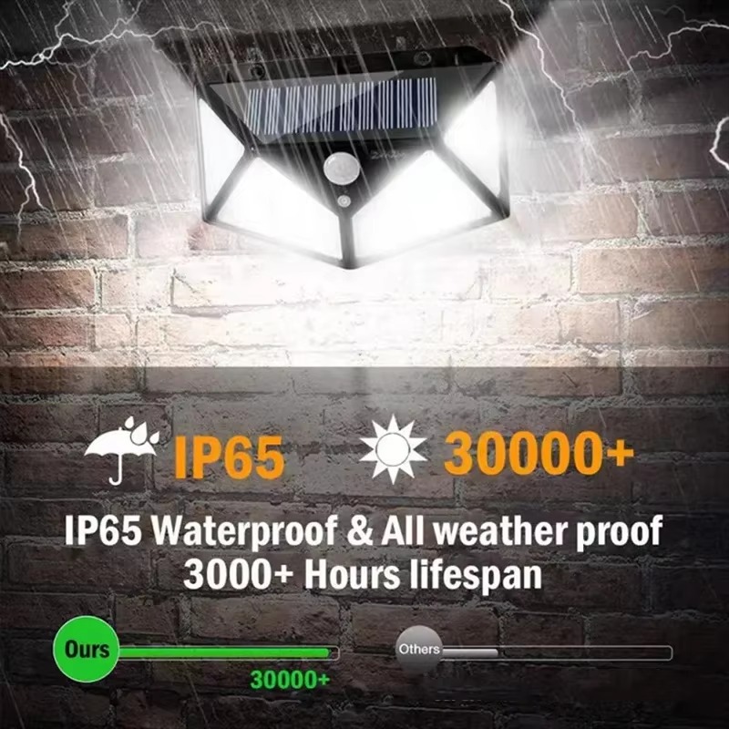 Solar Lights Outdoor Motion Sensor, Waterproof 3 Modes Security Wall Light for Garden Yard Patio Fence Garage