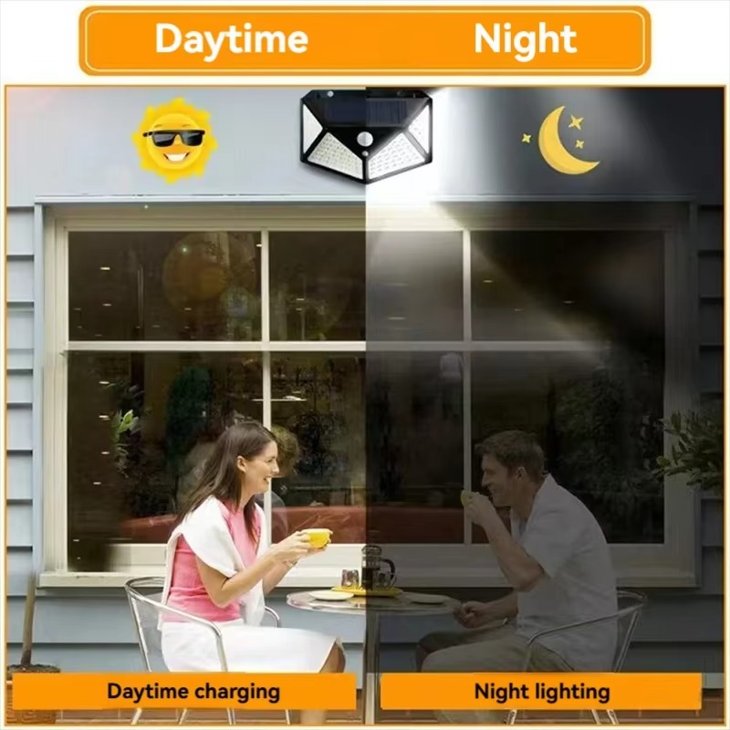 Solar Lights Outdoor Motion Sensor, Waterproof 3 Modes Security Wall Light for Garden Yard Patio Fence Garage