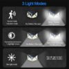 Solar Lights Outdoor Motion Sensor, Waterproof 3 Modes Security Wall Light for Garden Yard Patio Fence Garage