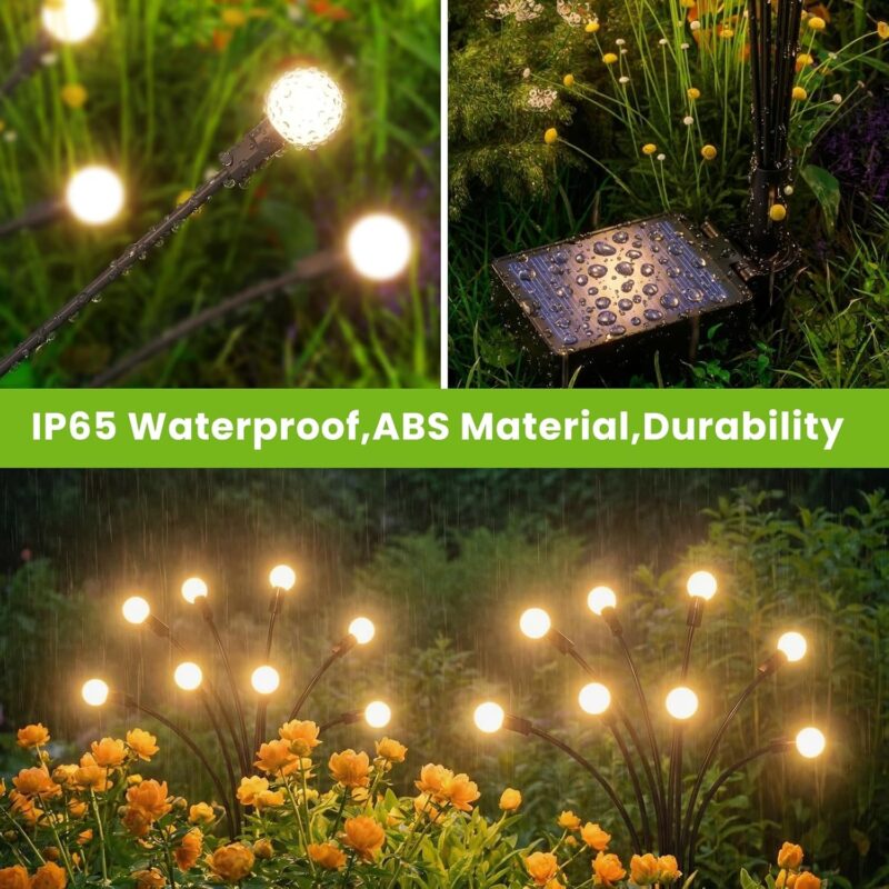 Solar Firefly Lights Outdoor, Swaying Starburst Garden Lights Waterproof, Solar Decor for Yard Patio Pathway, Gifts for Women