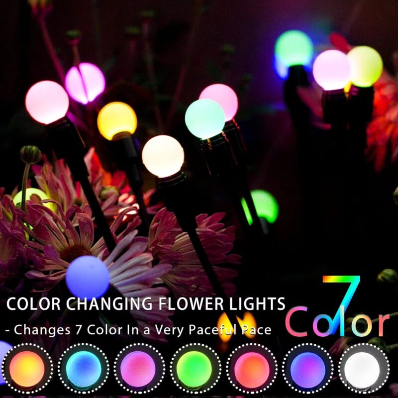 Solar Firefly Lights Outdoor, Swaying Starburst Garden Lights Waterproof, Solar Decor for Yard Patio Pathway, Gifts for Women