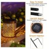 Solar Watering Can Lights Outdoor, Large Metal Hanging Lantern with Cascading Lights, Waterproof Retro Garden Decor for Yard Patio Pathway, Gift for Mom
