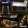 Solar Stair Lights Outdoor, Waterproof Step Lights for Deck Fence Porch Patio Pathway Stairs