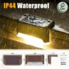Solar Stair Lights Outdoor, Waterproof Step Lights for Deck Fence Porch Patio Pathway Stairs
