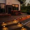 Solar Stair Lights Outdoor, Waterproof Step Lights for Deck Fence Porch Patio Pathway Stairs