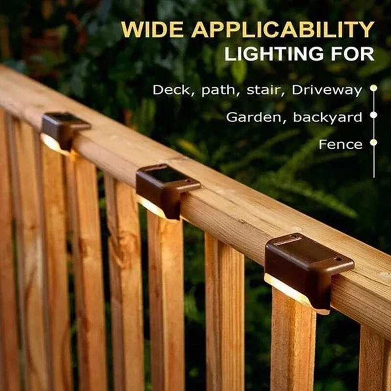 Solar Stair Lights Outdoor, Waterproof Step Lights for Deck Fence Porch Patio Pathway Stairs