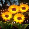 Solar Sunflower Lights Outdoor, Color Changing Waterproof Solar Flower Stake Lights for Garden Yard Patio Lawn Decor, Gifts for Mom