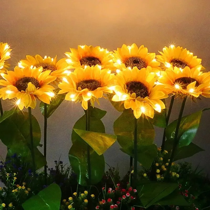 Solar Sunflower Lights Outdoor, Color Changing Waterproof Solar Flower Stake Lights for Garden Yard Patio Lawn Decor, Gifts for Mom