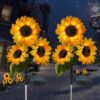 Solar Sunflower Lights Outdoor, Color Changing Waterproof Solar Flower Stake Lights for Garden Yard Patio Lawn Decor, Gifts for Mom