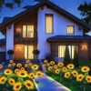 Solar Sunflower Lights Outdoor, Color Changing Waterproof Solar Flower Stake Lights for Garden Yard Patio Lawn Decor, Gifts for Mom