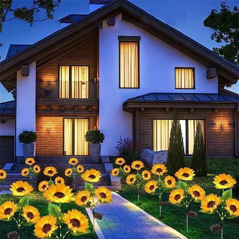 Solar Sunflower Lights Outdoor, Color Changing Waterproof Solar Flower Stake Lights for Garden Yard Patio Lawn Decor, Gifts for Mom