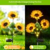 Solar Sunflower Lights Outdoor, Color Changing Waterproof Solar Flower Stake Lights for Garden Yard Patio Lawn Decor, Gifts for Mom
