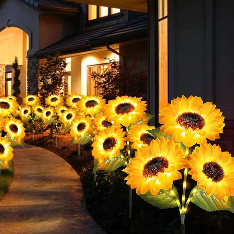 Solar Sunflower Lights Outdoor, Color Changing Waterproof Solar Flower Stake Lights for Garden Yard Patio Lawn Decor, Gifts for Mom