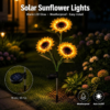 Solar Sunflower Lights Outdoor, Color Changing Waterproof Solar Flower Stake Lights for Garden Yard Patio Lawn Decor, Gifts for Mom