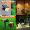 Solar Spot Lights Outdoor, Waterproof Adjustable Landscape Spotlights for Yard Garden Trees Pathway