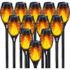 Solar Torch Lights Outdoor, Dancing Flame Flickering Flame Solar Lights, Waterproof Pathway Lights for Garden Yard Patio Landscape