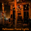 Solar Flame String Lights Outdoor, Flickering Flame Bulbs Waterproof Warm White Solar Powered Patio Lights for Garden Yard Halloween Party