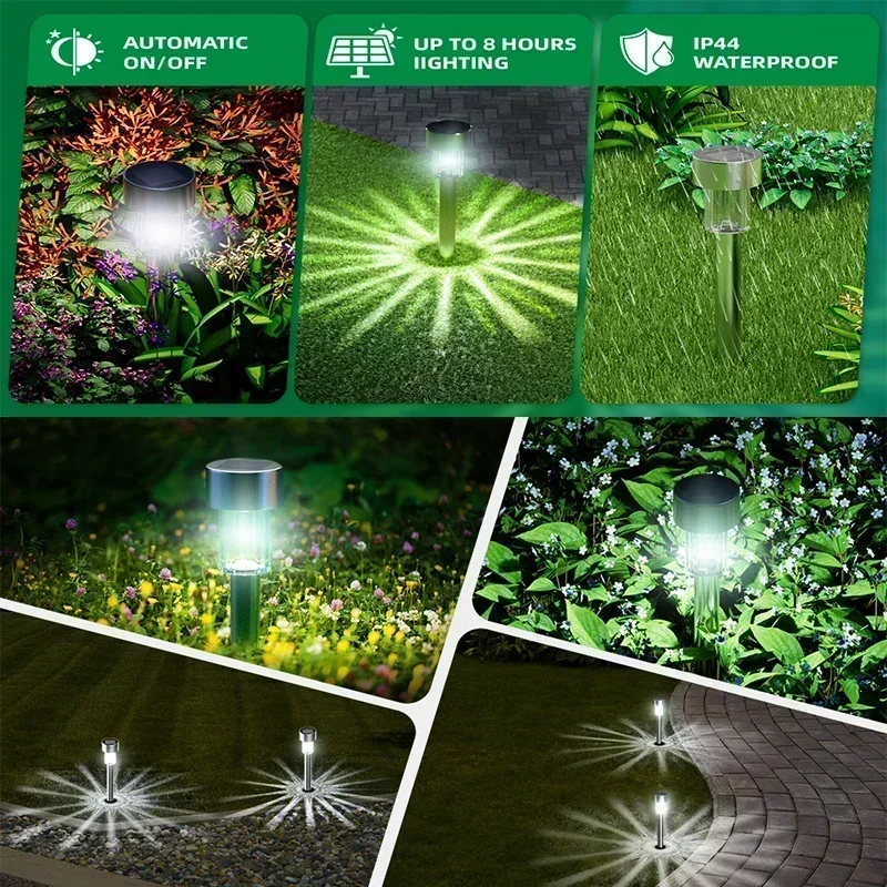 Solar Garden Lights Outdoor, Waterproof Solar Powered Lights for Yard Patio Landscape Pathway Walkway Decor