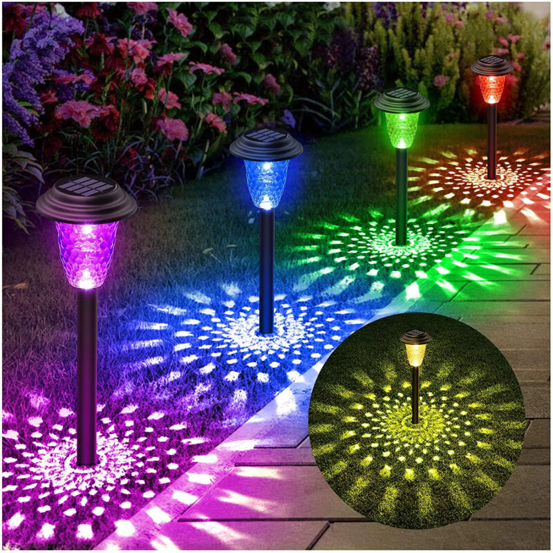 Solar Pathway Lights Outdoor, Waterproof Auto On/Off Solar Landscape Lights for Garden Yard Patio Walkway Driveway