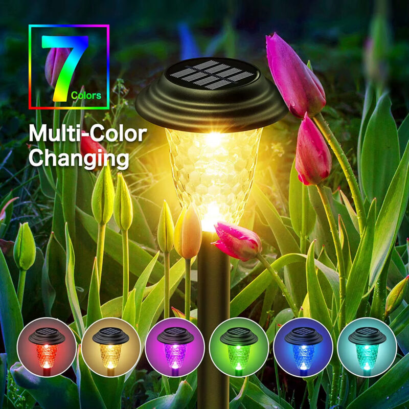 Solar Pathway Lights Outdoor, Waterproof Auto On/Off Solar Landscape Lights for Garden Yard Patio Walkway Driveway