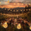 Solar Decorative String Lights Outdoor, 8 Modes Waterproof Solar Lights for Garden Patio Yard Deck Party Wedding Decor