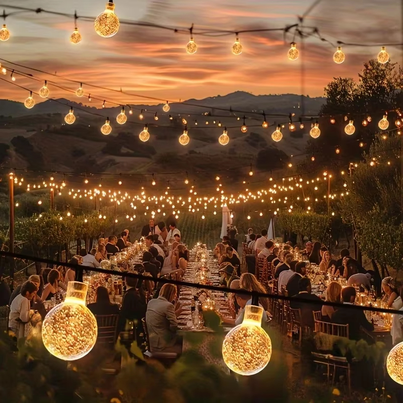 Solar Decorative String Lights Outdoor, 8 Modes Waterproof Solar Lights for Garden Patio Yard Deck Party Wedding Decor