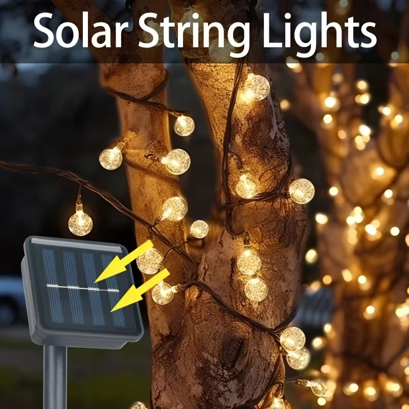 Solar Decorative String Lights Outdoor, 8 Modes Waterproof Solar Lights for Garden Patio Yard Deck Party Wedding Decor
