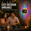 Solar Mandala Projection Wall Light, Decorative Outdoor LED Light Waterproof, Color Changing Mandala Solar Fence Light for Yard Garden Patio Backyard