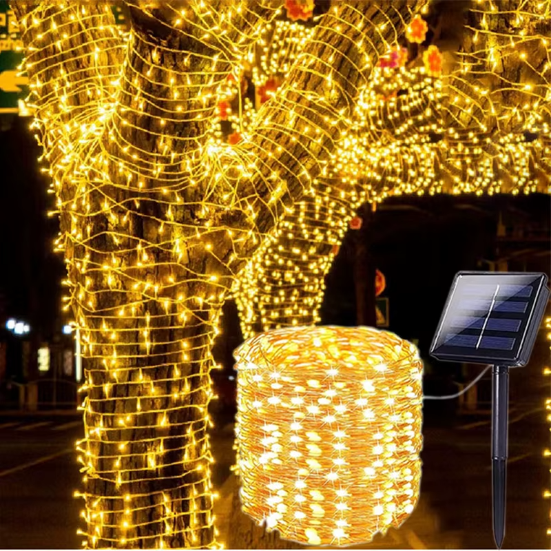 Solar String Lights Outdoor, 8 Modes Waterproof Solar Fairy Lights for Patio Garden Tree Wedding Decor