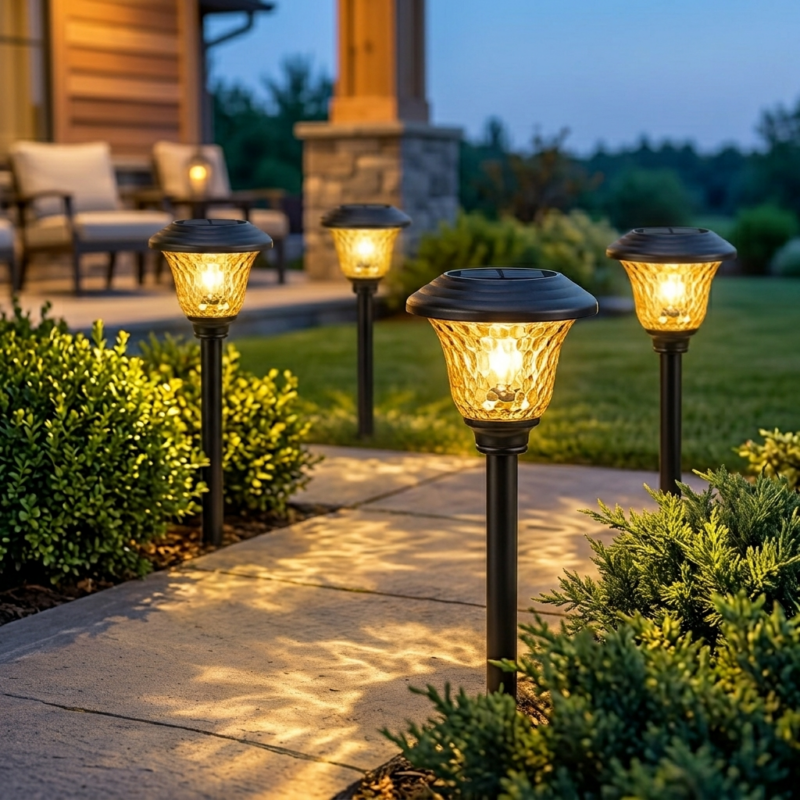 Solar Pathway Lights Outdoor, Waterproof Auto On/Off Solar Landscape Lights for Garden Yard Patio Walkway Driveway