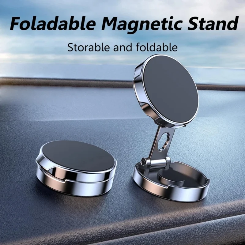 Sf25afba8bbb448e28b5127483c909a3ff.webp Round Foldable Magnetic Car Phone Mount