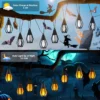 Sfaba64d5bb794f52974164b8ad800eefU.webp Solar Flame String Lights Outdoor, Flickering Flame Bulbs Waterproof Warm White Solar Powered Patio Lights for Garden Yard Halloween Party