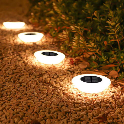 Solar Ground Lights Outdoor, Waterproof Flat Disc Light Landscape Lighting for Pathway Yard Garden Driveway Lawn