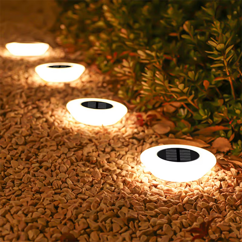 Solar Ground Lights Outdoor, Waterproof Flat Disc Light Landscape Lighting for Pathway Yard Garden Driveway Lawn