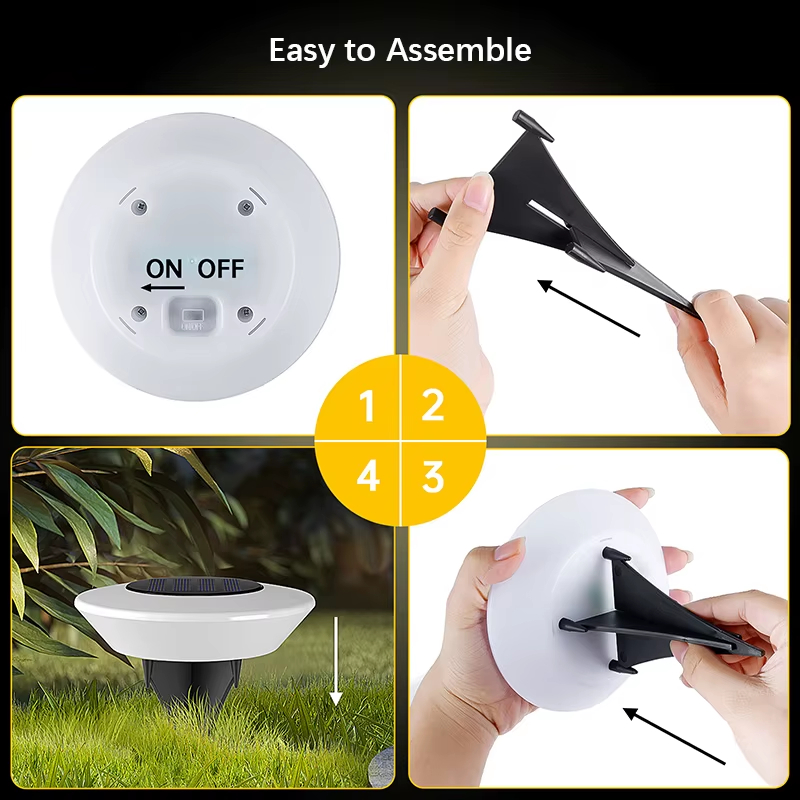 Solar Ground Lights Outdoor, Waterproof Flat Disc Light Landscape Lighting for Pathway Yard Garden Driveway Lawn