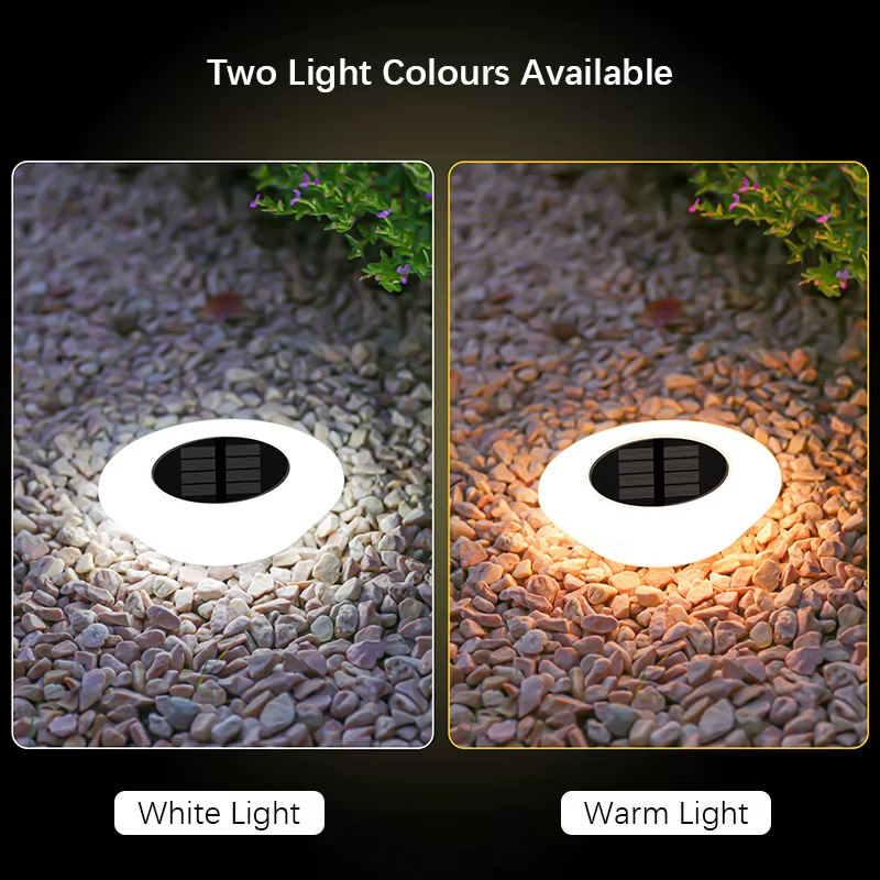 Solar Ground Lights Outdoor, Waterproof Flat Disc Light Landscape Lighting for Pathway Yard Garden Driveway Lawn
