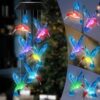 Solar Hummingbird Lights Outdoor, Color Changing Waterproof Solar Bird Stake Lights for Garden Yard Patio Lawn Pathway Decor, Gifts for Mom Women