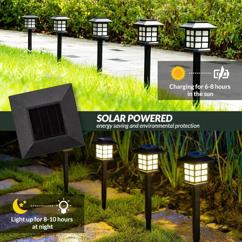 Solar Pathway Lights Outdoor, Waterproof Solar Walkway Lights for Garden Yard Driveway Walkway