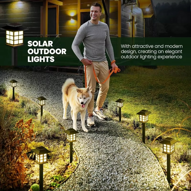 Solar Pathway Lights Outdoor, Waterproof Solar Walkway Lights for Garden Yard Driveway Walkway