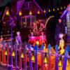 Solar Flame String Lights Outdoor, Flickering Flame Bulbs Waterproof Warm White Solar Powered Patio Lights for Garden Yard Halloween Party