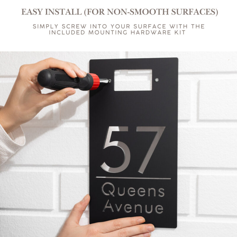 Solar Address Sign, Custom Lighted House Numbers for Outside, LED Illuminated Personalized Address Plaque Waterproof, Door Number Wall Mounted