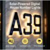 Solar Lighted House Numbers for Outside, LED Illuminated Address Sign Waterproof, Solar Powered House Number Plaque Wall Mounted Outdoor