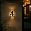 Solar Lighted House Numbers for Outside, LED Illuminated Address Sign Waterproof, Solar Powered House Number Plaque Wall Mounted Outdoor