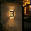 Solar Lighted House Numbers for Outside, LED Illuminated Address Sign Waterproof, Solar Powered House Number Plaque Wall Mounted Outdoor