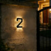 Solar Lighted House Numbers for Outside, LED Illuminated Address Sign Waterproof, Solar Powered House Number Plaque Wall Mounted Outdoor
