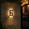 Solar Lighted House Numbers for Outside, LED Illuminated Address Sign Waterproof, Solar Powered House Number Plaque Wall Mounted Outdoor