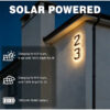 Solar Lighted House Numbers for Outside, LED Illuminated Address Sign Waterproof, Solar Powered House Number Plaque Wall Mounted Outdoor