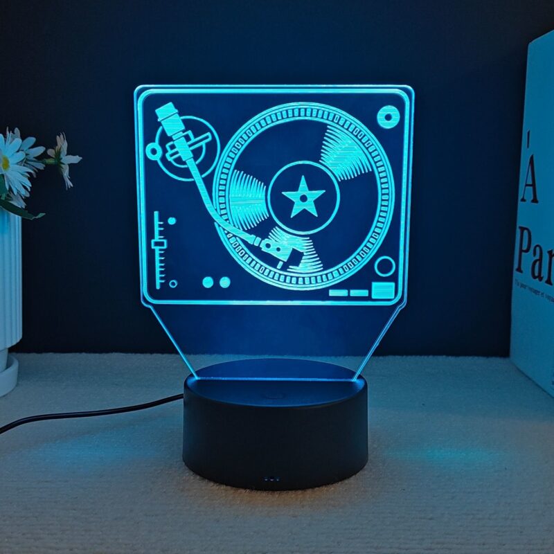 DJ Night Light – 3D LED Music Lamp, 10 Designs, USB Touch Control, Color-Changing Glow | Gifts for DJs, Music Producers & K-pop Fans