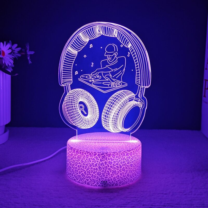 DJ Night Light – 3D LED Music Lamp, 10 Designs, USB Touch Control, Color-Changing Glow | Gifts for DJs, Music Producers & K-pop Fans